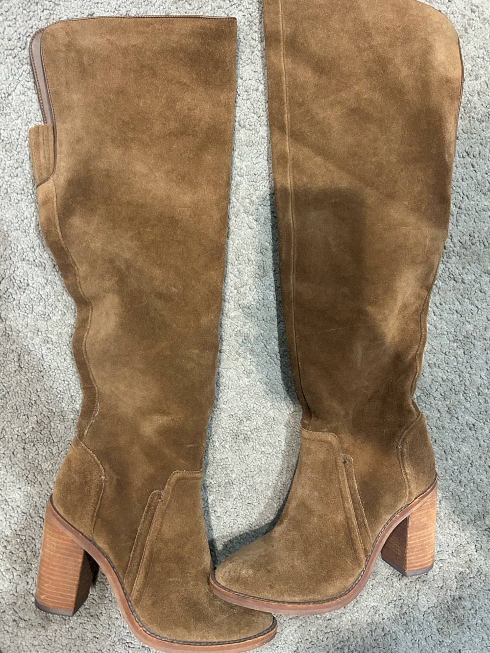 Vince Camuto Tall Brown Suede Block Heel Boots